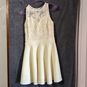 Ivory party dress with gold sequins